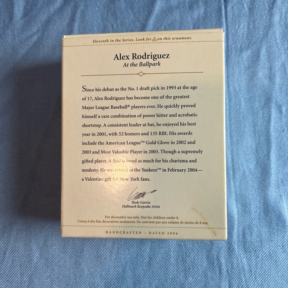 Alex Rodriguez NY Yankees 2006 Hallmark Ornament - Picture 2 of 5